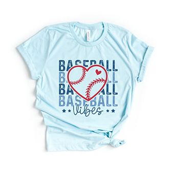 Baseball Heart Stacked - Women's Short Sleeve Graphic T-Shirt