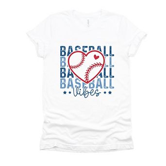 Baseball Heart Stacked - Women's Short Sleeve Graphic T-Shirt