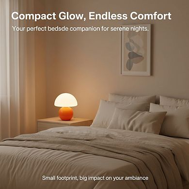 Modern Mushroom Table Lamp for Bedroom and Living Room Mid Century Aesthetic