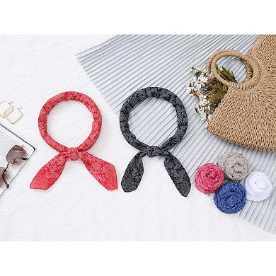 Women's Floral Rhinestone Retro Scarf, 27.6'' Square Cotton Print Pattern Neckerchief Head Wrap