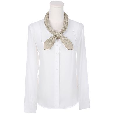 Women's Floral Rhinestone Retro Scarf, 27.6'' Square Cotton Print Pattern Neckerchief Head Wrap