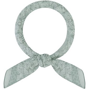 Women's Floral Rhinestone Retro Scarf, 27.6'' Square Cotton Print Pattern Neckerchief Head Wrap