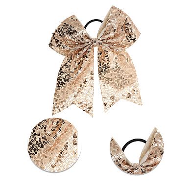 Elegant Sequins Bow Hair Ties Hairdo Clip 1 Pc
