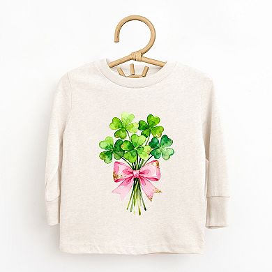 Clover Watercolor Bouquet - Toddler Long Sleeve Graphic Tee