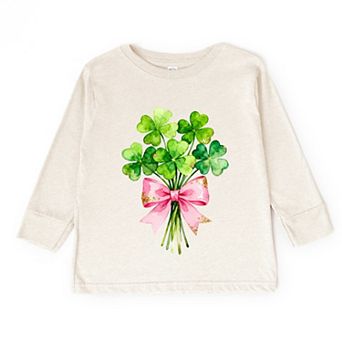 Clover Watercolor Bouquet - Toddler Long Sleeve Graphic Tee