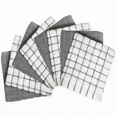 8-Pack Cotton Dish Cloths - Soft, Absorbent, Reusable for a Cleaner Home