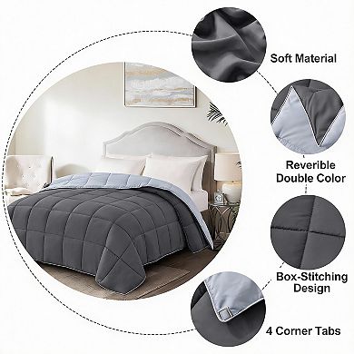 Reversible Microfiber Comforter - All Season, Lightweight, Soft, Breathable