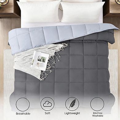 Reversible Microfiber Comforter - All Season, Lightweight, Soft, Breathable