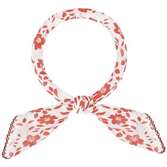 Women's Rose Vintage Scarf, Retro Square Cotton Linen Neckerchief Scarves for Spring Costume, Travel