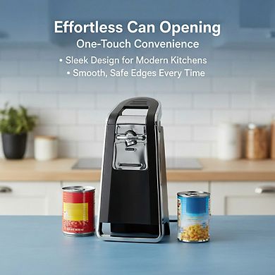 Electric Automatic Can Opener Eliminates Sharp Edges Opens All Cans Tall Design