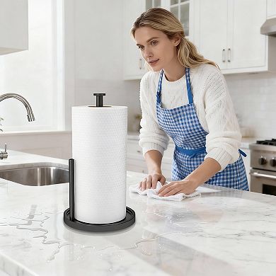 One-Hand Tear Paper Towel Holder, Portable, Anti-Slip Base, Modern Design