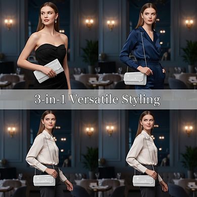 AKSZRI Sparkling Evening Clutch - Party Handbag & Wedding Purse for Women