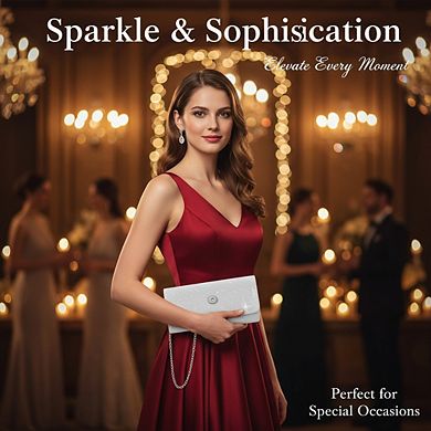 AKSZRI Sparkling Evening Clutch - Party Handbag & Wedding Purse for Women