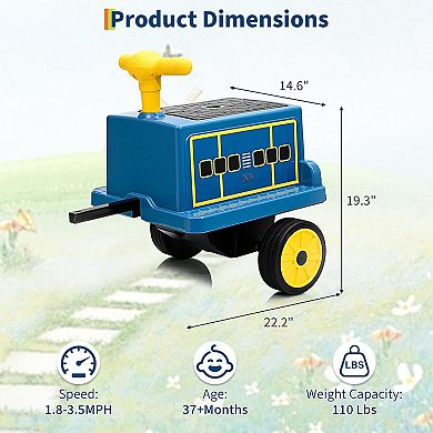 Licensed CHUGGINGTON Kids Train Carriage for 12V Ride-On Train, w/Storage, Handle, & Connect Rods