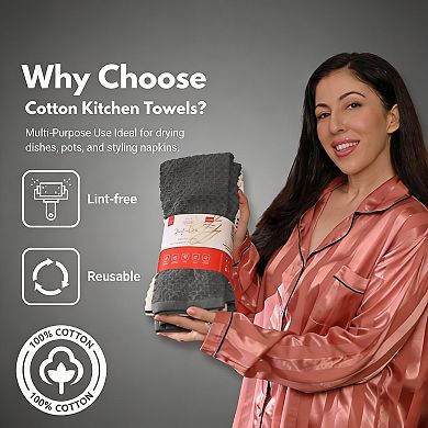 Ultra Soft & Absorbent Cotton Dish Towels, 6-Pack