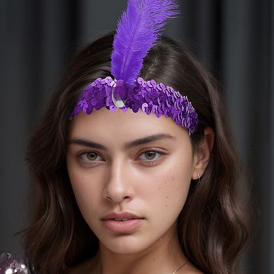 Feathers Faux Diamond Headbands for Women 1 Pc