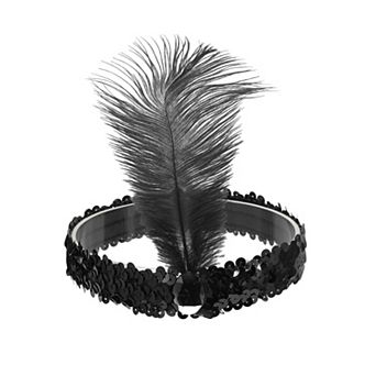 Feathers Faux Diamond Headbands for Women 1 pc