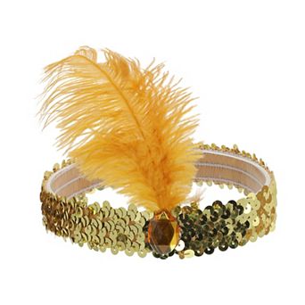 Feathers Faux Diamond Headbands for Women 1 pc