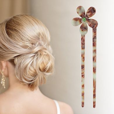 Five-petal Flower Chignon Pin for Women 1 Pc