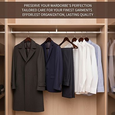 Luxury Mahogany Wood Hangers 6 Pack with Wide Shoulder and 360 Swivel Hooks
