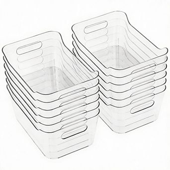 12 Pack Clear BPA Free Storage Bins for Home & Office