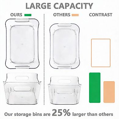 12 Pack Clear BPA Free Storage Bins for Home & Office