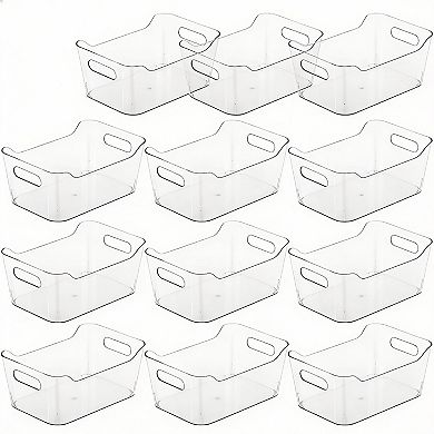 12 Pack Clear BPA Free Storage Bins for Home & Office