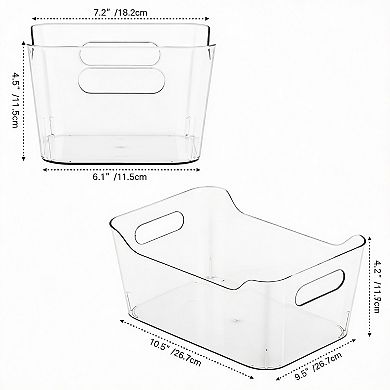 12 Pack Clear BPA Free Storage Bins for Home & Office