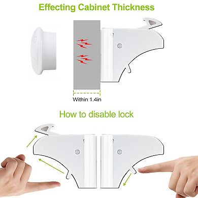 4PCS Magnetic Cabinet Locks Child Safety Drawer Latches Kit