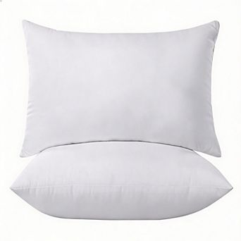 Set of 2 12x20" Lumbar Pillow Inserts for Sofa, Bed, Chair - 115GSM Fabric, Siliconized Fiber