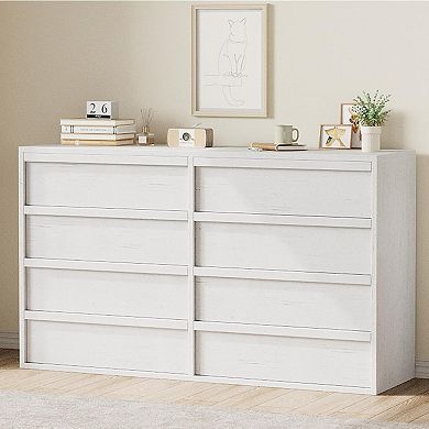 8-Drawer Wide Dresser, Modern Double Dresser with Large Storage Capacity