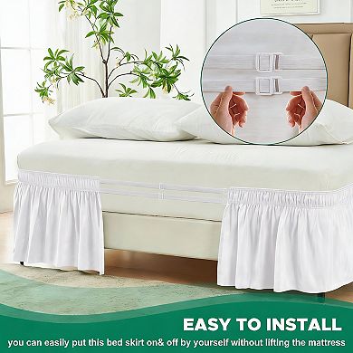 Polyester Bed Skirt with Adjustable Elastic, Easy Fit, Wrinkle & Fade Resistant