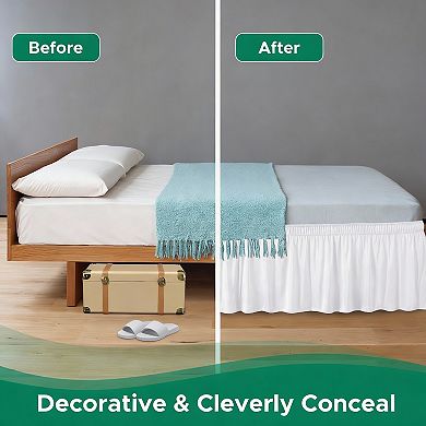 Polyester Bed Skirt with Adjustable Elastic, Easy Fit, Wrinkle & Fade Resistant