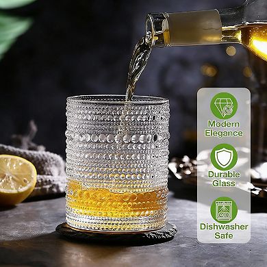 Set of 8 Glassware: 4x12oz & 4x10oz Clear Glasses for Drinks