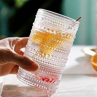 Set of 8 Glassware: 4x12oz & 4x10oz Clear Glasses for Drinks