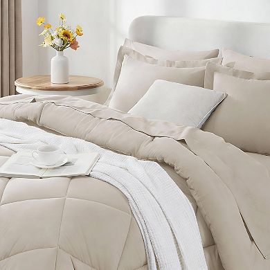 King Size 7-Piece Bedding Set - Soft Microfiber Comforter, Sheets, & Shams