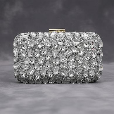 AKSZRI Women's Crystal Clutch Purse - Gemstone Evening Bag for Wedding & Formal Events
