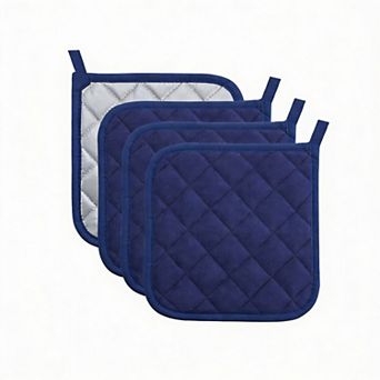 4 Pack Heat Resistant Kitchen Potholders - Safe, Durable, and Stylish