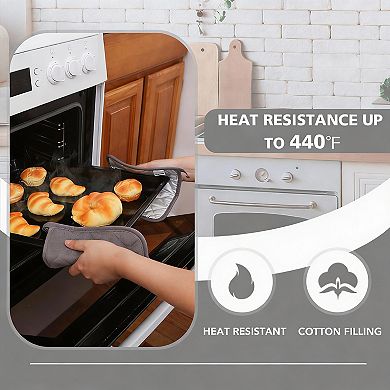 4 Pack Heat Resistant Kitchen Potholders - Safe, Durable, and Stylish