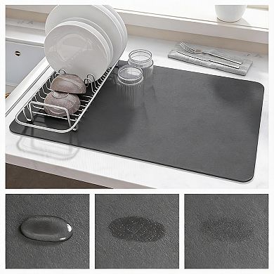 Stain-Resistant Coffee Bar Mat, Super Absorbent, Quick Dry, 12"x19"