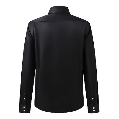 Men's Dress Shirts Solid Long Sleeve Slim Fit Button-Down Business Casual