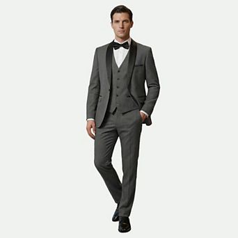 Men's 3 pc Suit 1 Button Slim-Fit Shawl Collar - Wedding/Business Formal