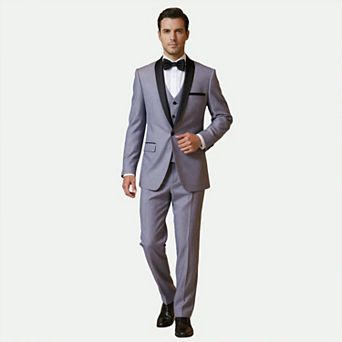Men's 3 pc Suit 1 Button Slim-Fit Shawl Collar - Wedding/Business Formal