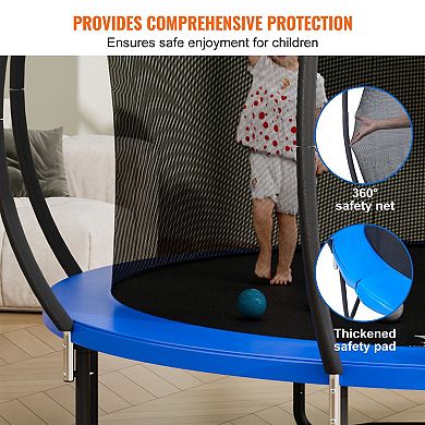 12 Ft Outdoor Trampoline with Safety Enclosure Ladder and Curved Poles 400 Lb Capacity