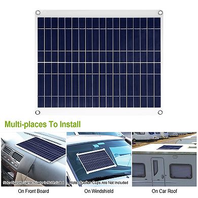 Outdoor Solar Panel 12V 25W IP68 Waterproof Car Battery Charger with USB