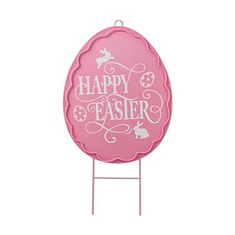 Glitzhome Easter Decoration, 24"H Easter Metal Egg Yard Stake