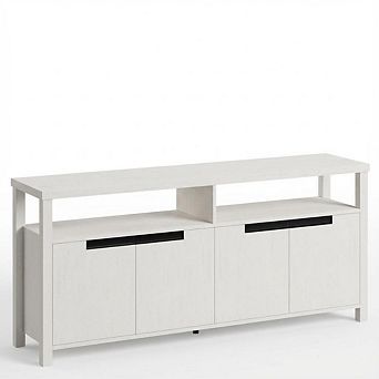 Farmhouse TV Stand for 70 Inch TV, 63 Inch Entertainment Center with Storage,Open Shelf