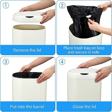 8 gal Motion Sensor Trash Can, Automatic Kitchen Stainless Steel Garbage Can Touchless