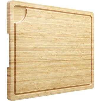 20x14 in Large Cutting Board, Wood Cutting Board for Kitchen with Handles and Juice Groove
