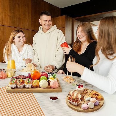 3pc Magnetic Cheese Board Set, Cutting Board Set,Wooden Chopping Board With Deep Juice Grooves